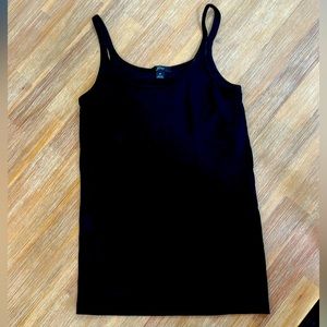 J.Crew strappy black tank with shelf bra